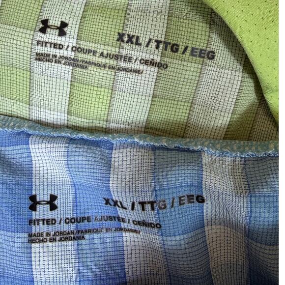 Under Armour Men's 2XL Blue Green Lot 2 Drift Tide 2.0 Short Sleeve Button Shirt - Picture 2 of 10